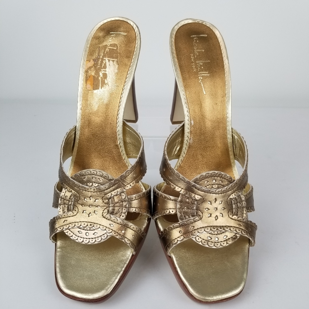 Nicole Miller Metallic Gold High Heel Sandal